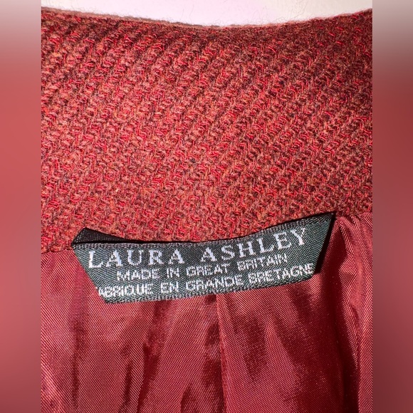 Laura Ashley Reddish Orange Brown Wool Blazer Size 4 - Picture 5 of 9